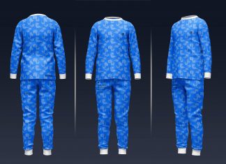 Free Children's Nightdress Sleepwear Pajamas Mockup PSD Set