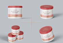 Free Cosmetic Plastic Cream Jar Mockup PSD Set