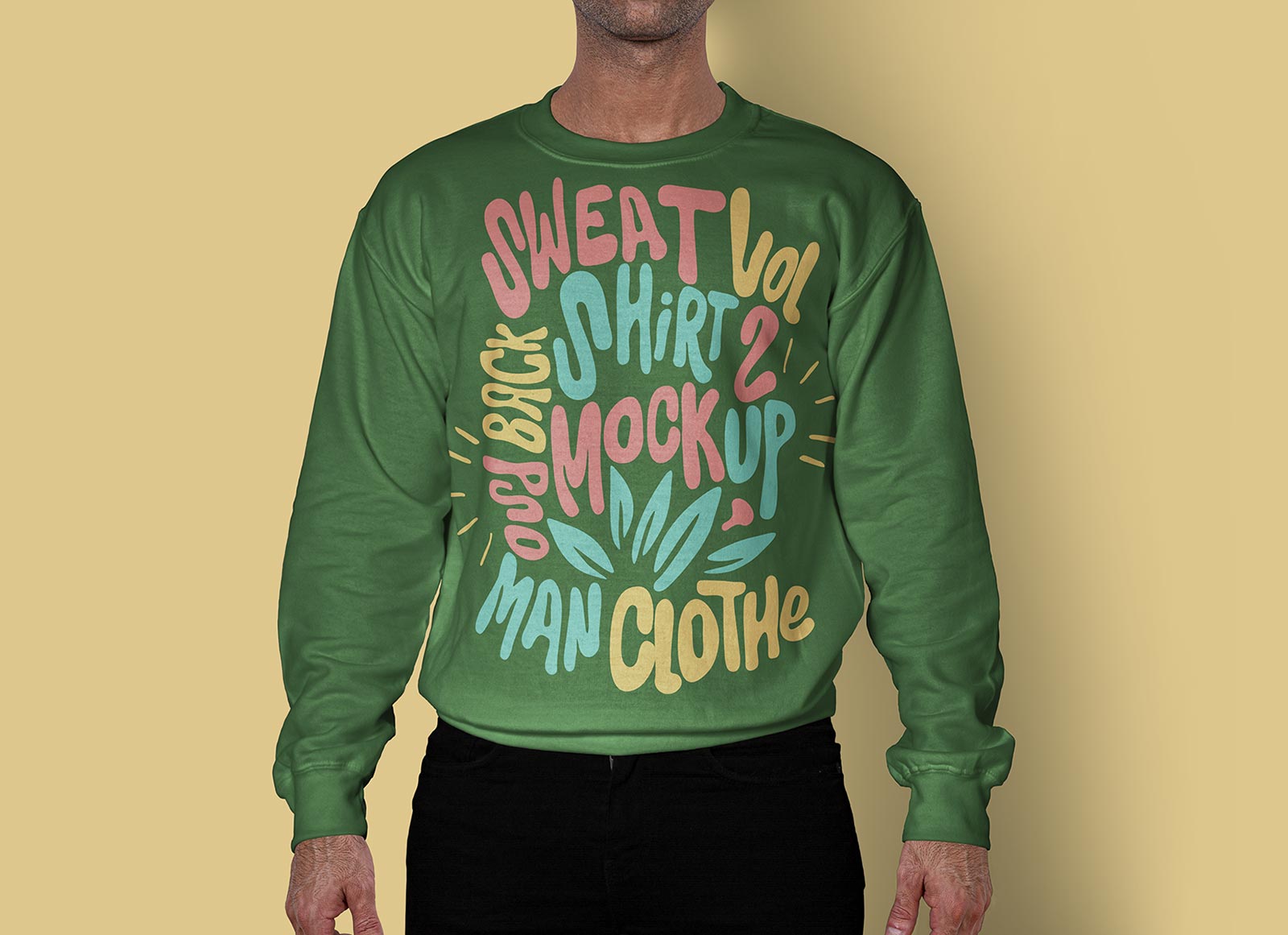 Free-Full-Sleeves-Men's-Sweatshirt-Mockup-PSD