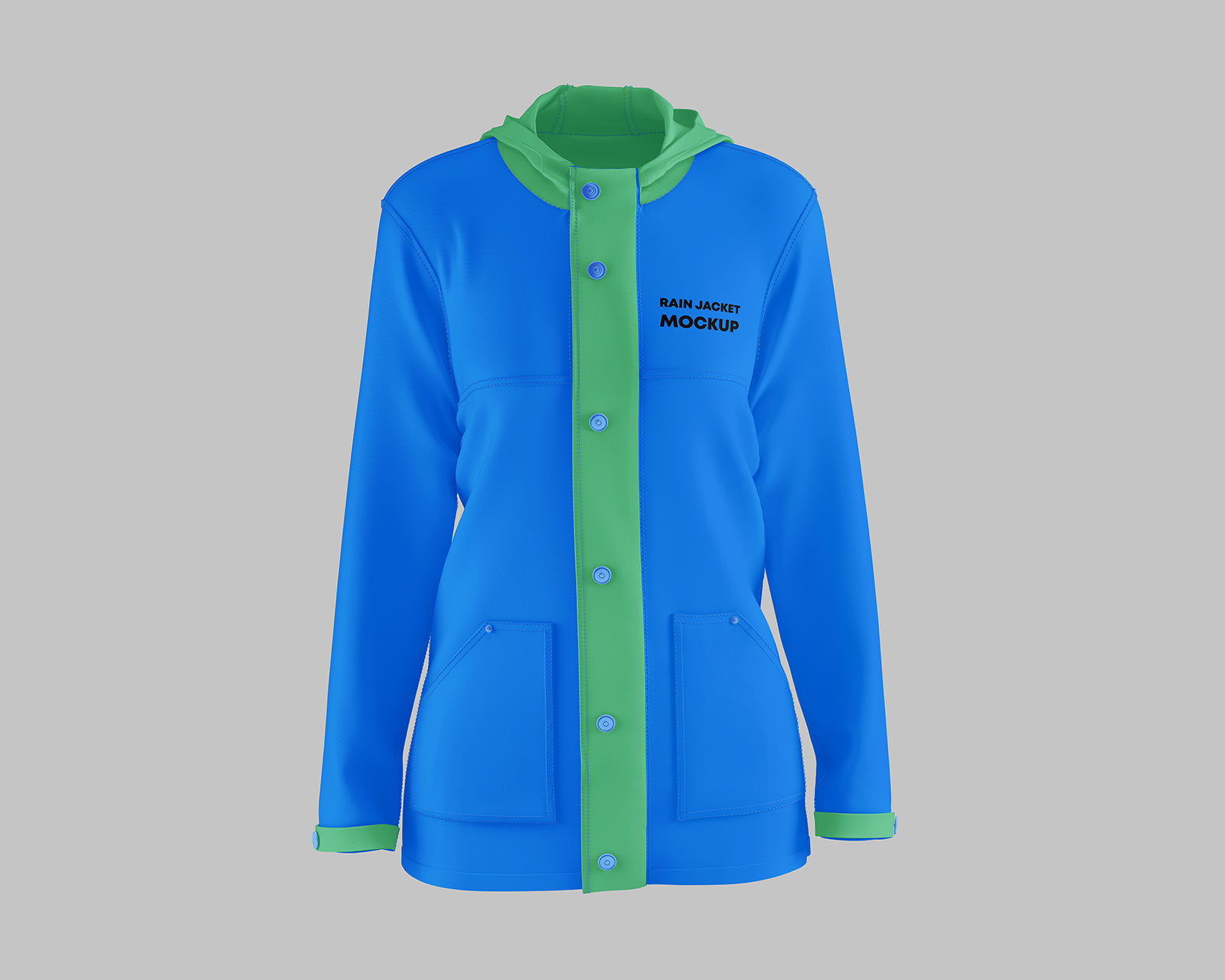 Free Rain Coat Jacket Mockup PSD Set