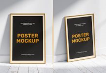 2 Free Poster Frames Mockup PSD Set