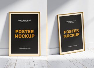 2 Free Poster Frames Mockup PSD Set