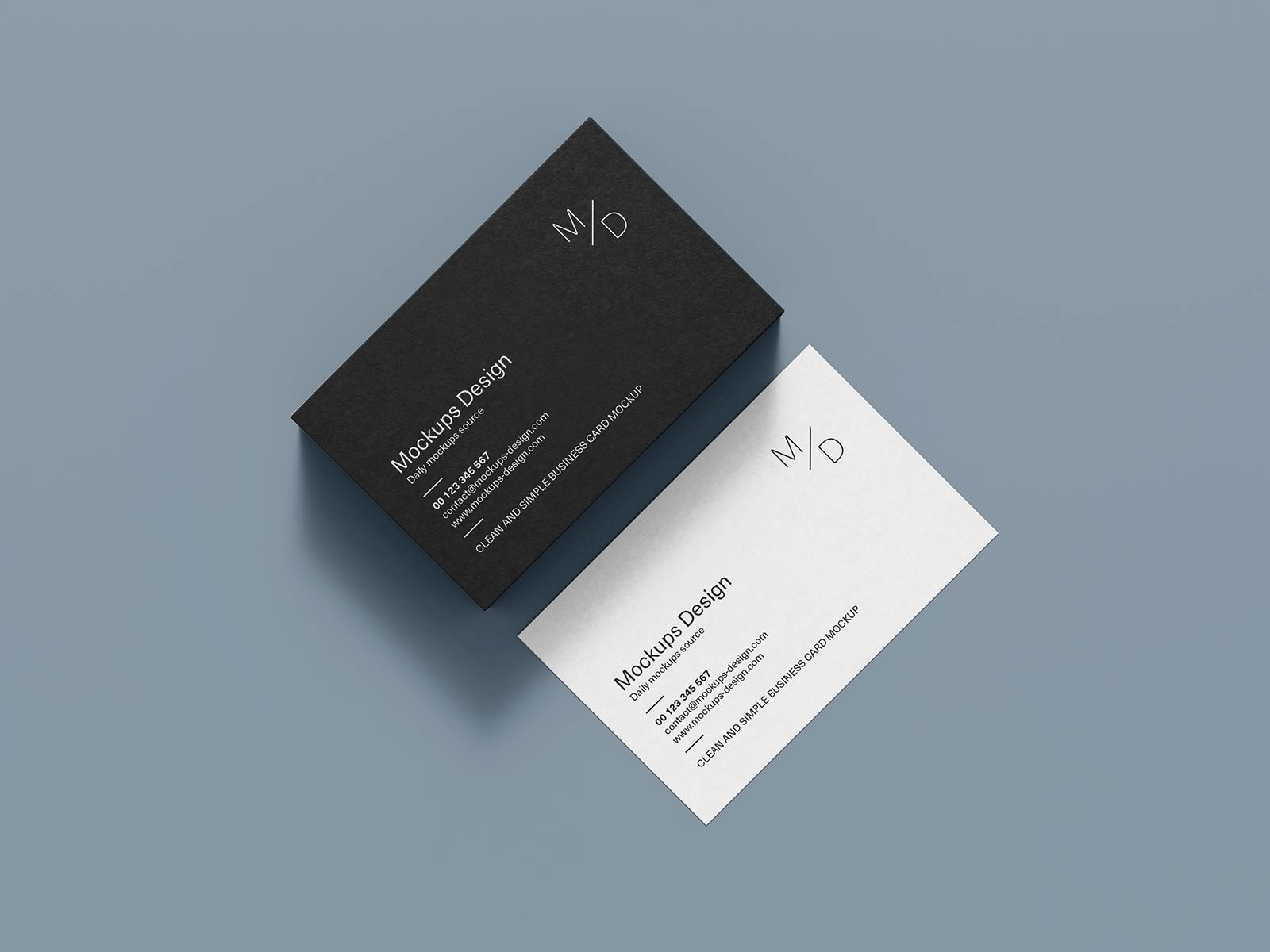 7 Free Black & White Business Card Mockup PSD Set 