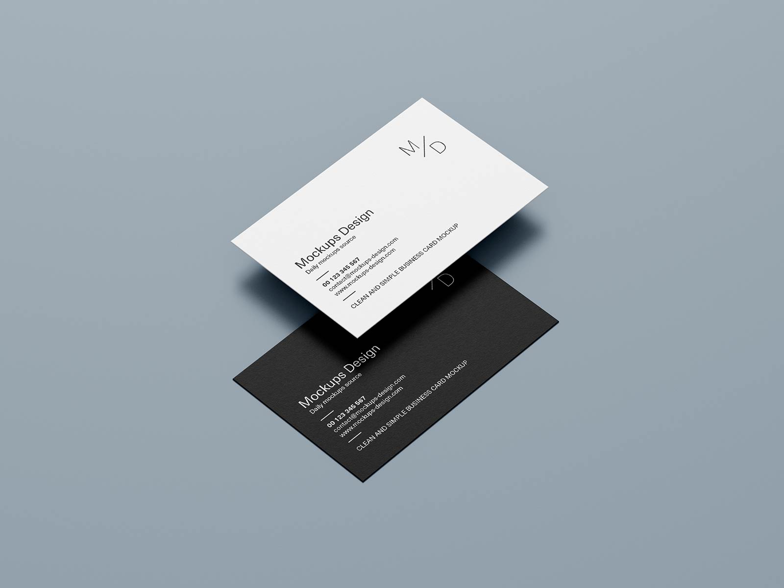 7 Free Black & White Business Card Mockup PSD Set 