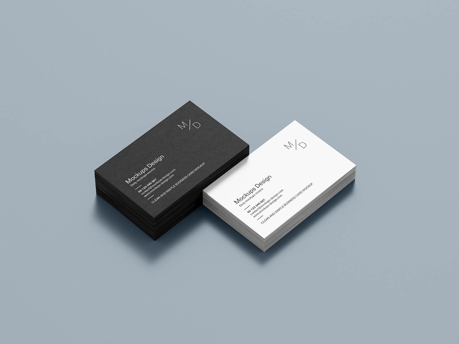 7 Free Black & White Business Card Mockup PSD Set 