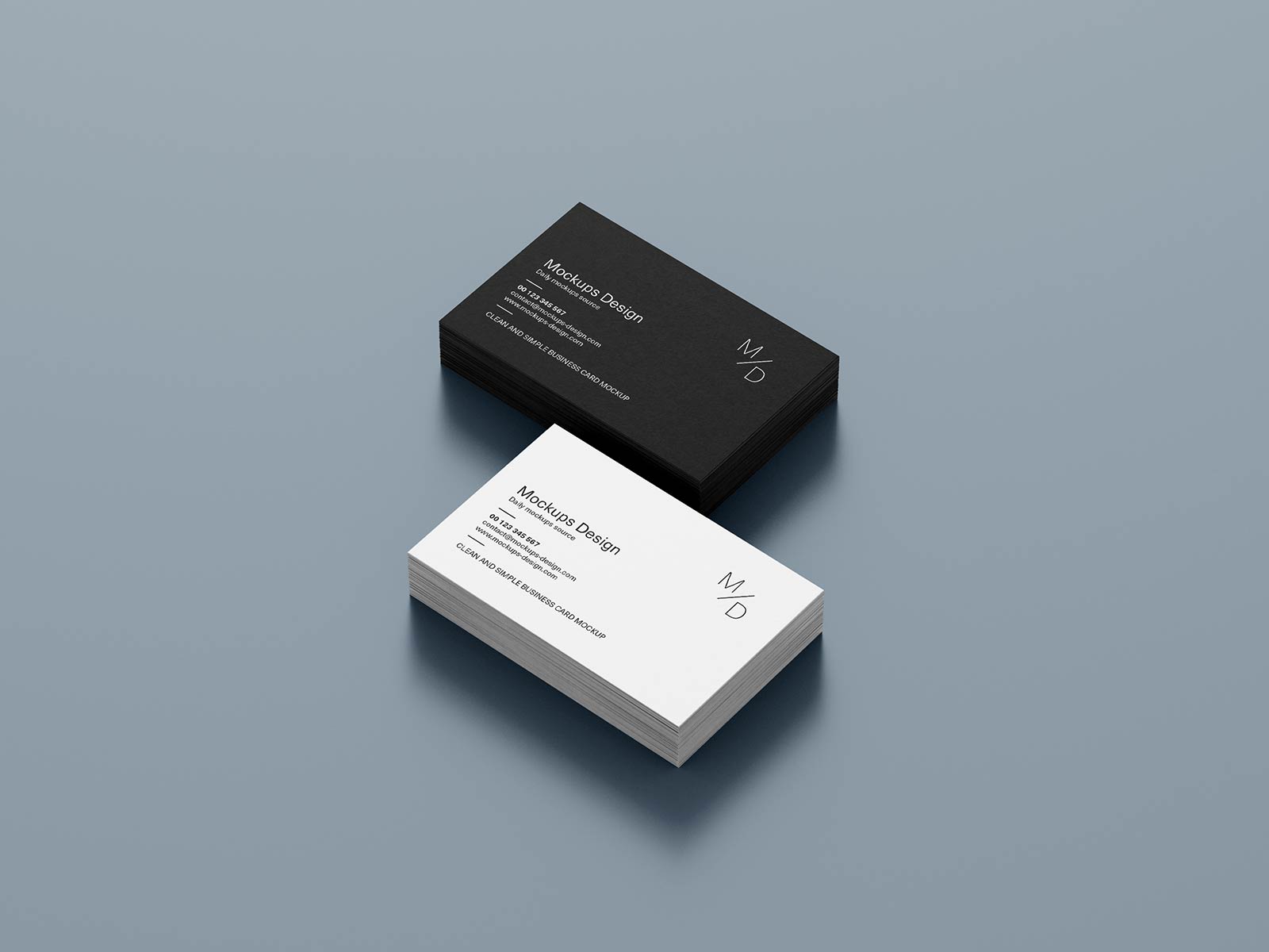 7 Free Black & White Business Card Mockup PSD Set 