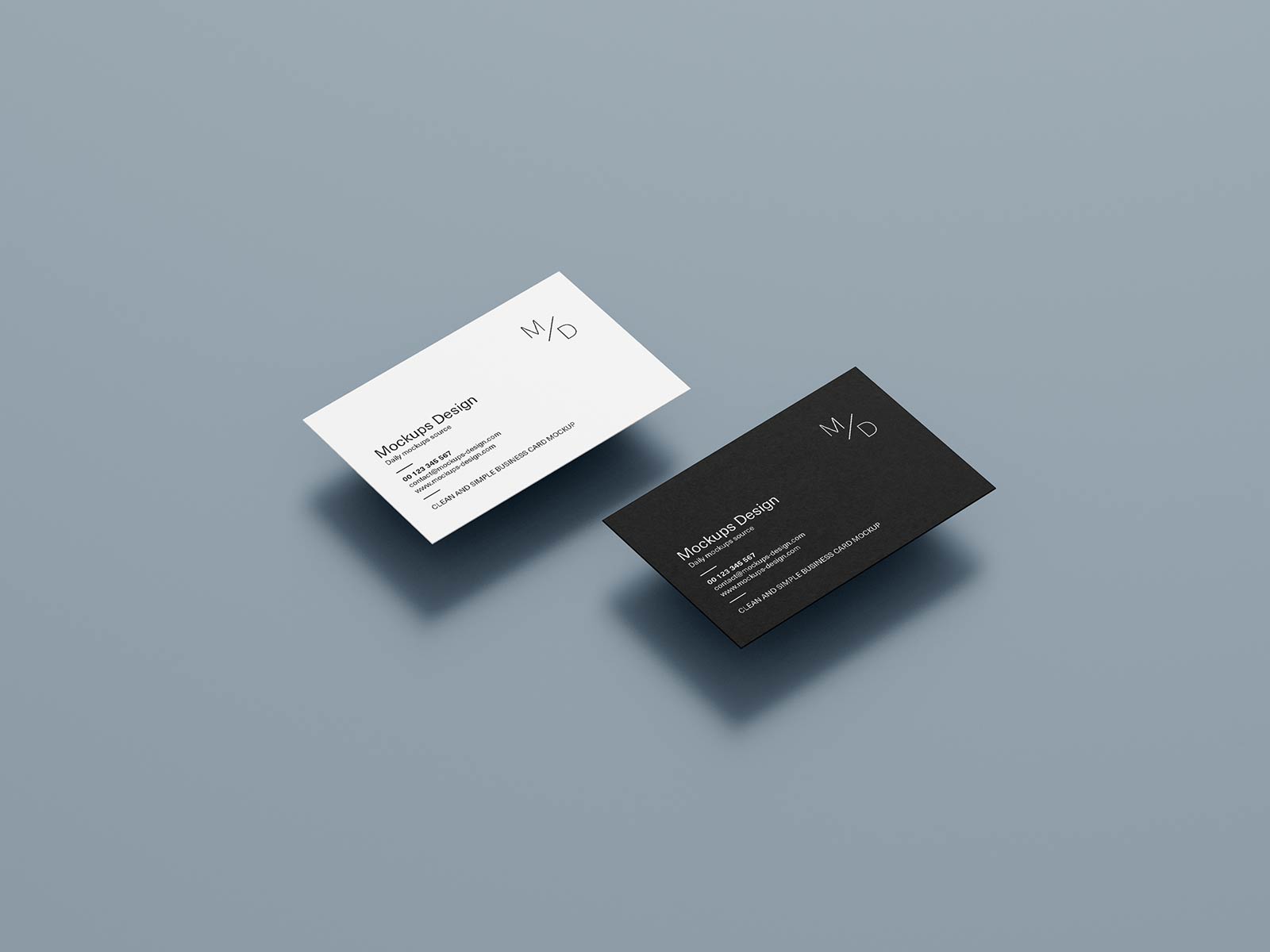 7 Free Black & White Business Card Mockup PSD Set 