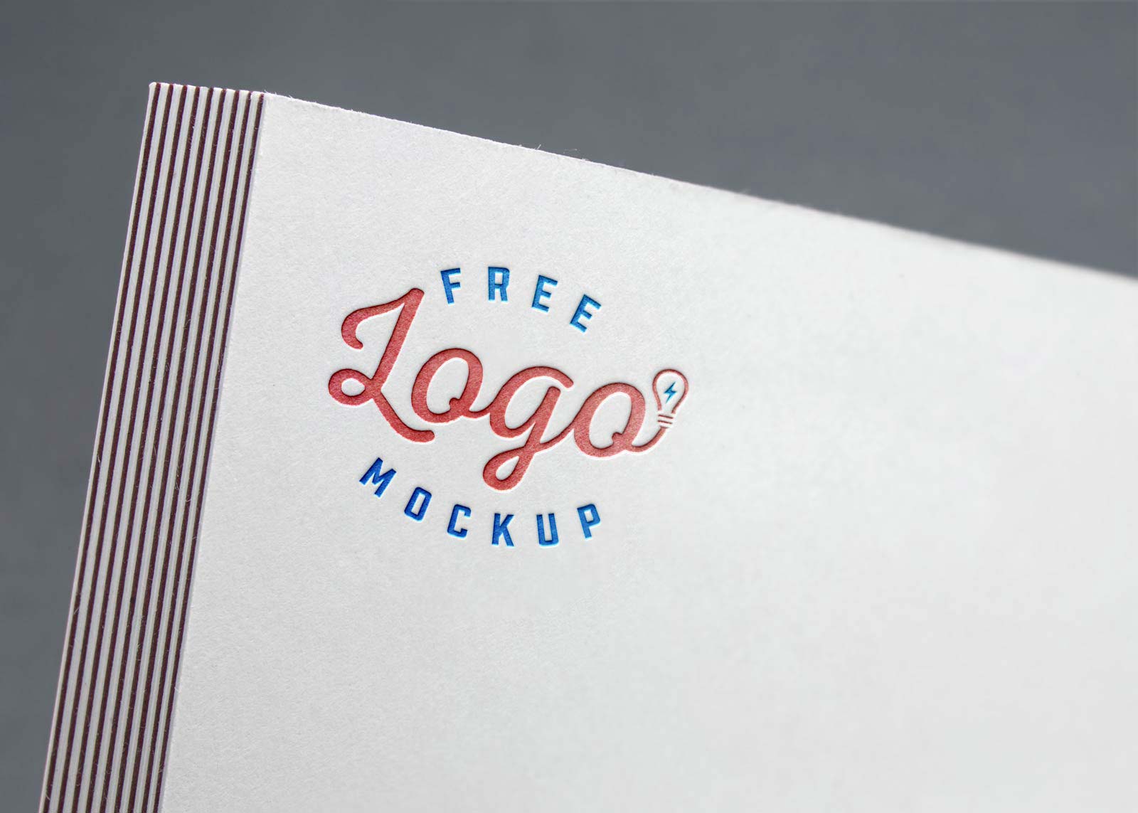Free Close-up Letterpressed Logo Mockup PSD