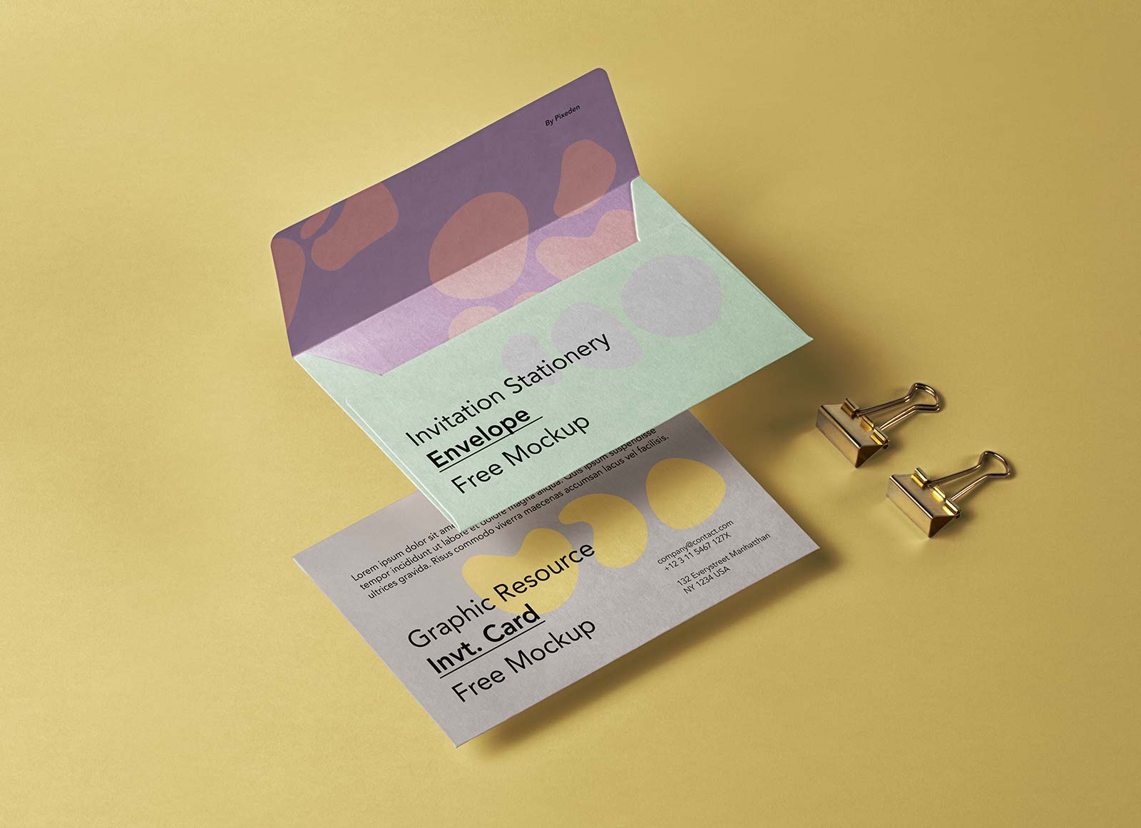 Free-Floating-Invitation-Card-&-Envelope-Mockup-PSD