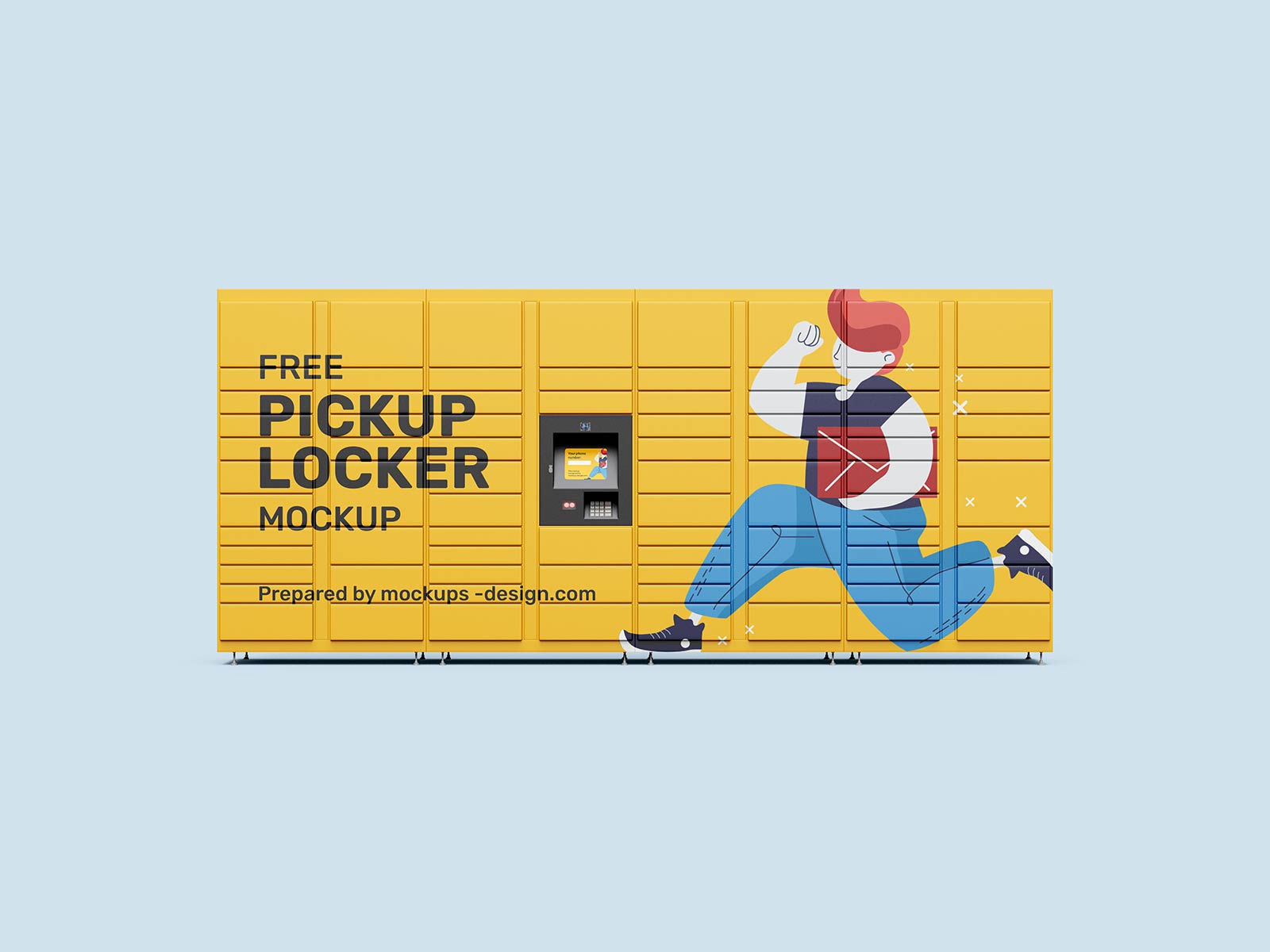 Free Pickup Locker Mockup PSD