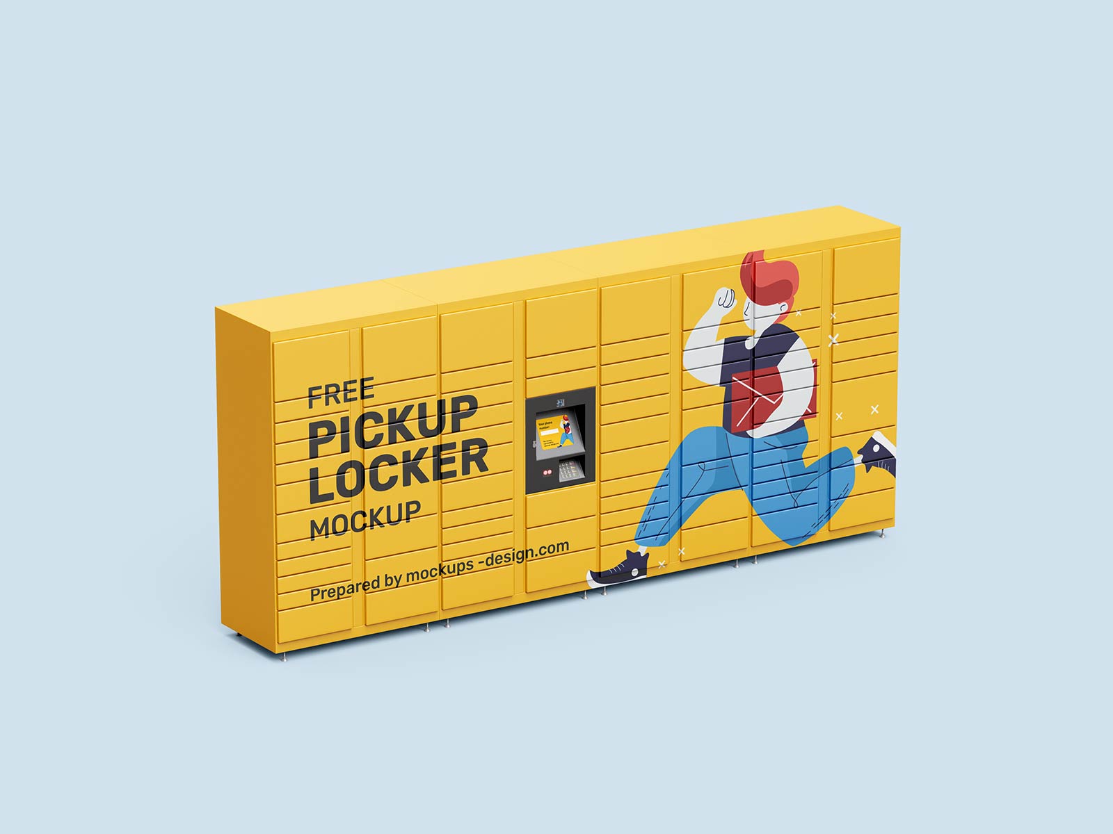 Free Pickup Locker Mockup PSD