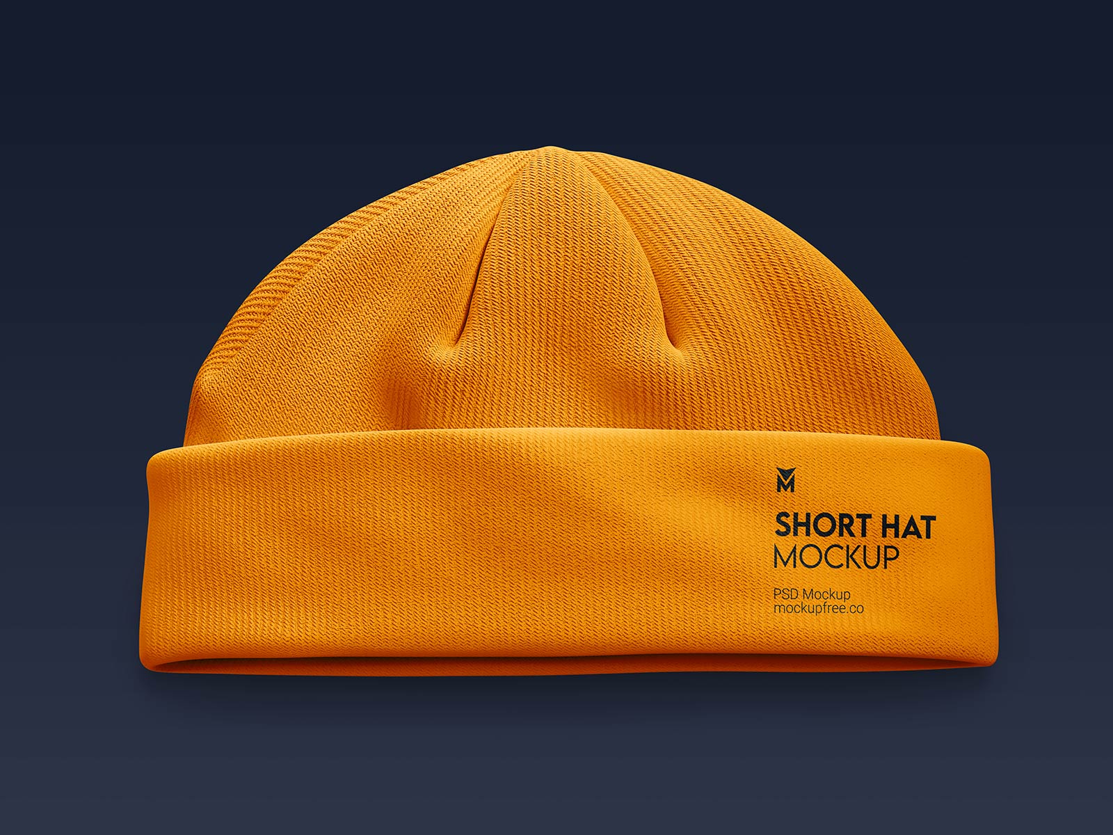 Free Winter Knitted Beanie Casual Short Hat Mockup PSD
