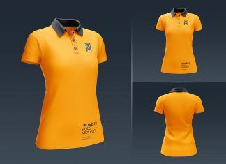 Free Women’s Polo T-Shirt Mockup PSD Set (4)