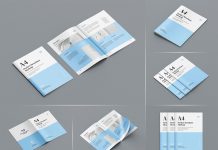 8 Free Multipage Saddle Stitch A4 Brochure Mockup PSD Set
