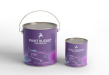 Free Paint Tin Bucket Mockup PSD