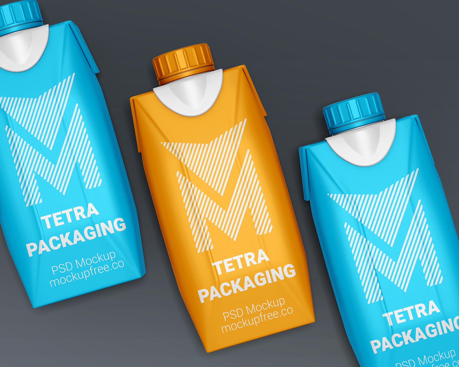 Free Tetra Milk Box Packaging Mockup PSD Set