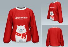 Free Ugly Christmas Sweater Jumper Mockup PSD Set