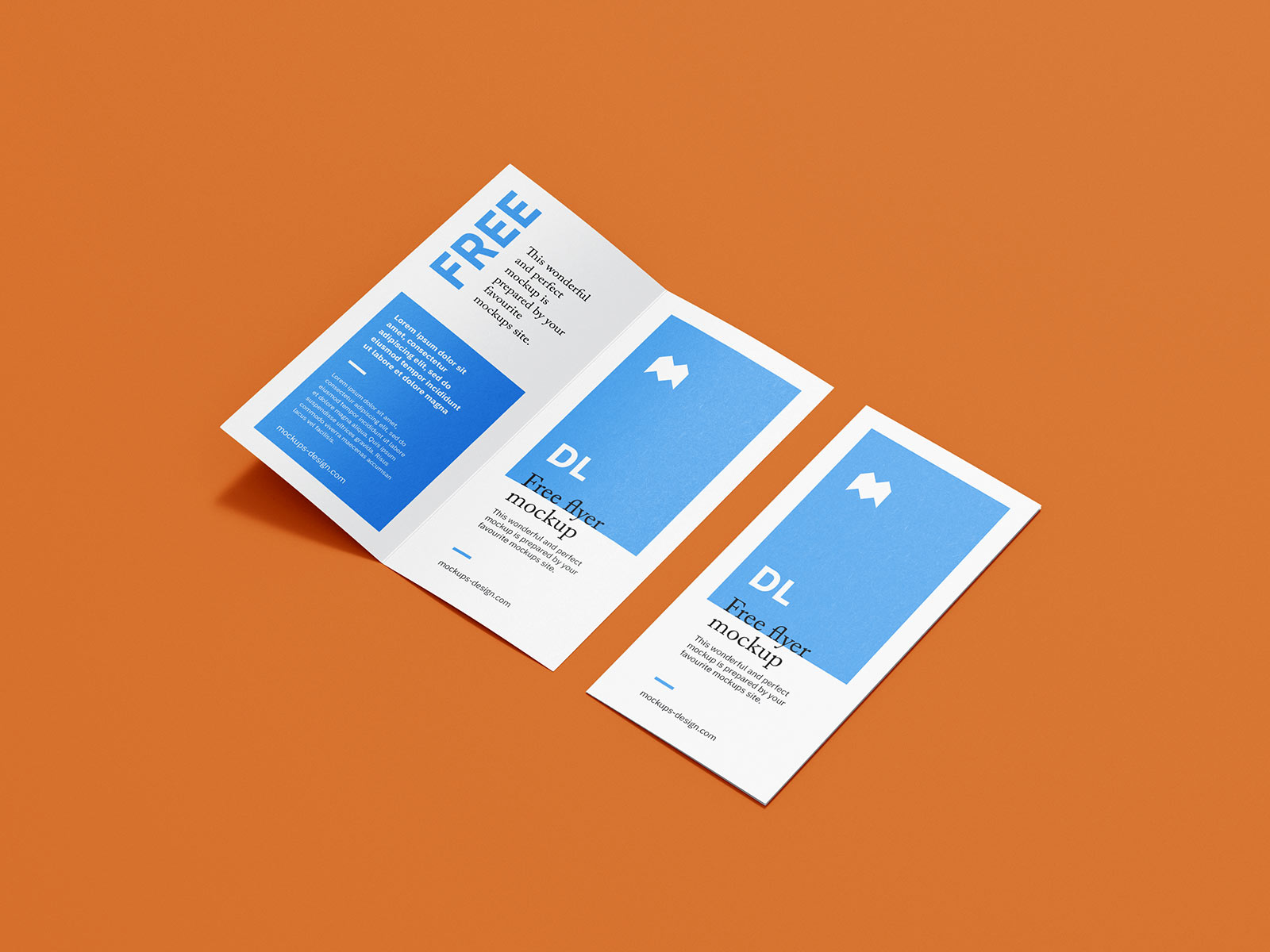 Free Bi-Fold DL Brochure Mockup PSD Set