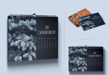 Free Horizontal Wall Calendar Mockup PSD Set