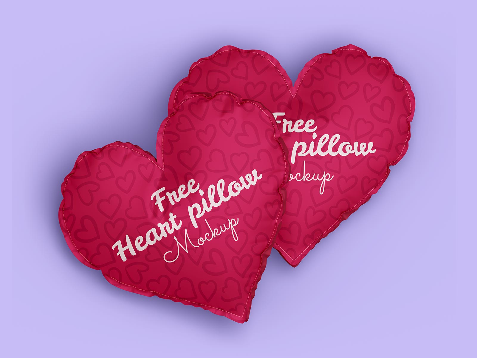 Free Valentine's Day Heart Pillow Mockup PSD Set
