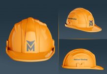 Free Construction Hard Helmet Mockup PSD Set