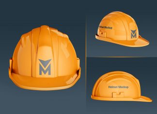 Free Construction Hard Helmet Mockup PSD Set