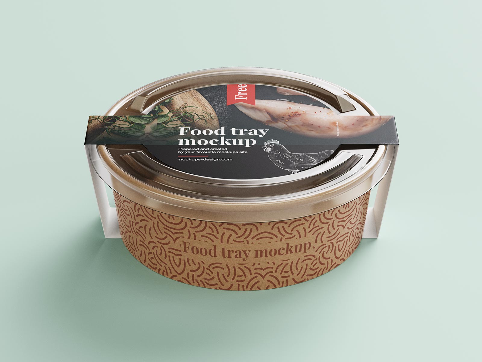 Free Round Food Tray Container Mockup PSD Set (1)