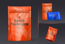 Free Standing Pouch Snack Food Packaging Mockup PSD Set
