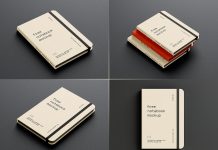 4 Free Personal To Do List Notebook Diary Mockup PSD Set