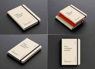 4 Free Personal To Do List Notebook Diary Mockup PSD Set