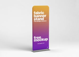 Free Fabric Banner Display Stand Mockup PSD