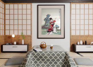 Free-Guo-Hua-Painting-Wall-Frame-Mockup-PSD