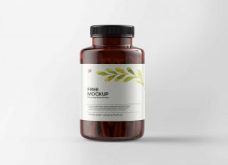 Free-Pills-Capsules-Amber-Medicine-Bottle-Mockup-PSD