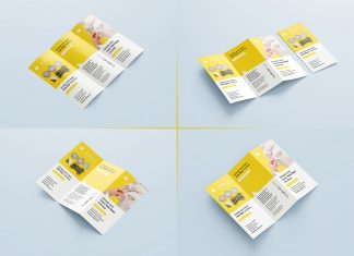5 Free US Tri-Fold Brochure Mockup PSD Set
