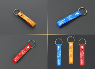 Free Wristlet Strap Keychain Mockup PSD Set