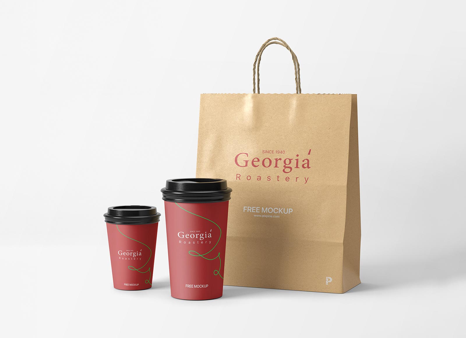 Free-Coffee-Cups-and-Kraft-Bag-Mockup-PSD