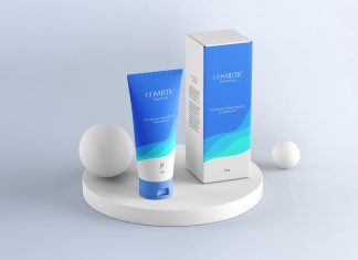 Free-Cosmetic-Tube-with-Box-Mockup-PSD