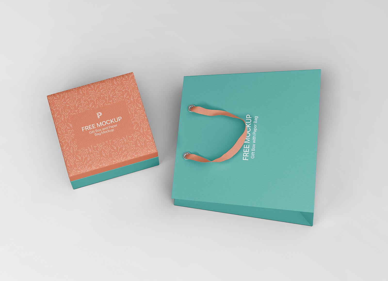 Free-Gift-Box-with-Paper-Bag-Mockup-PSD