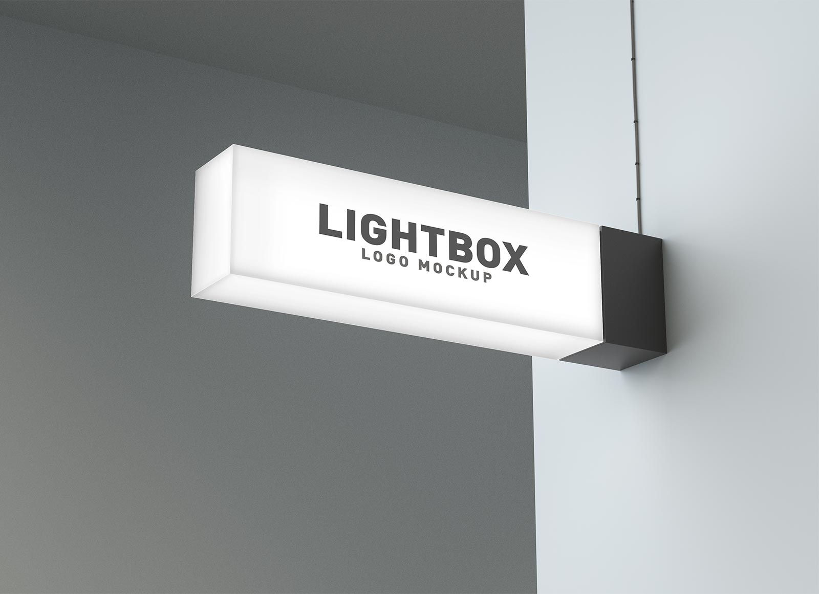 Free-Light box-Logo-Signage-Mockup