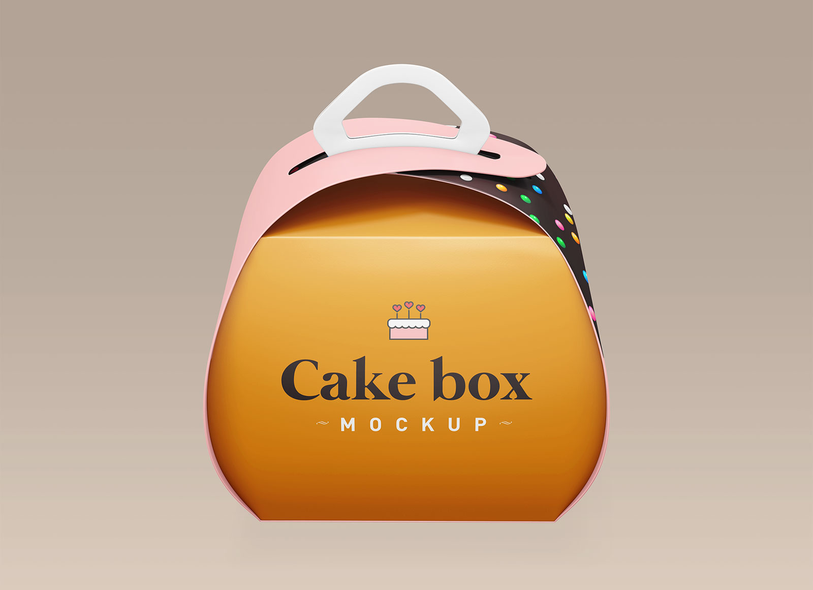 Free Cake Box Carry Packaging Mockup PSD Set