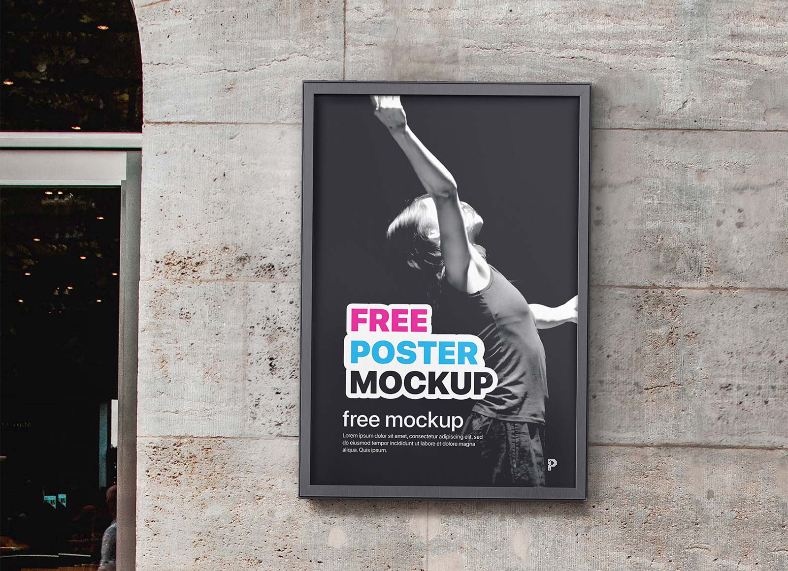 Free City Street Wall Poster Mockup PSD - Good Mockups