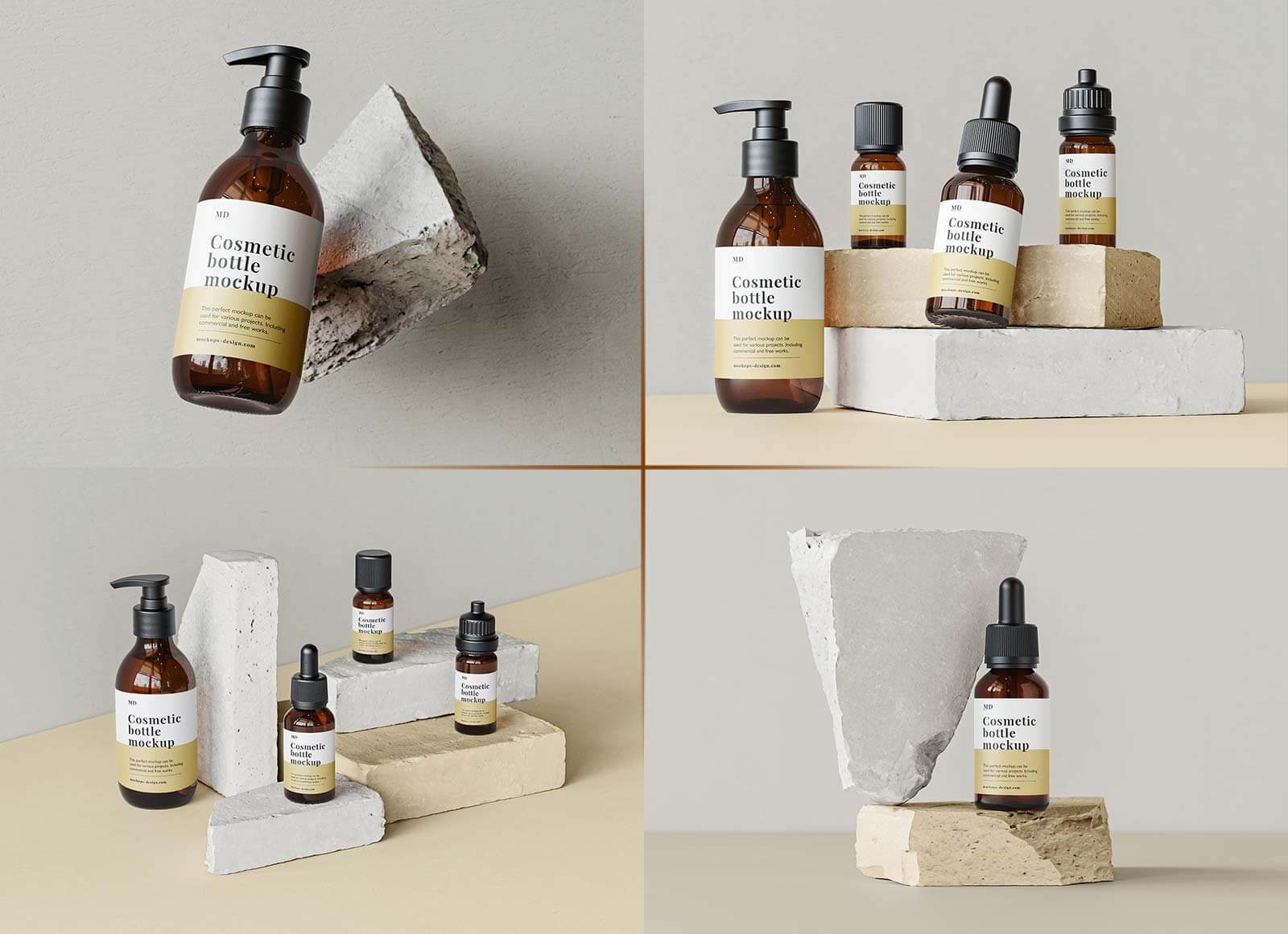 Free Essential Oils Bottle Mockup PSD Set - Good Mockups