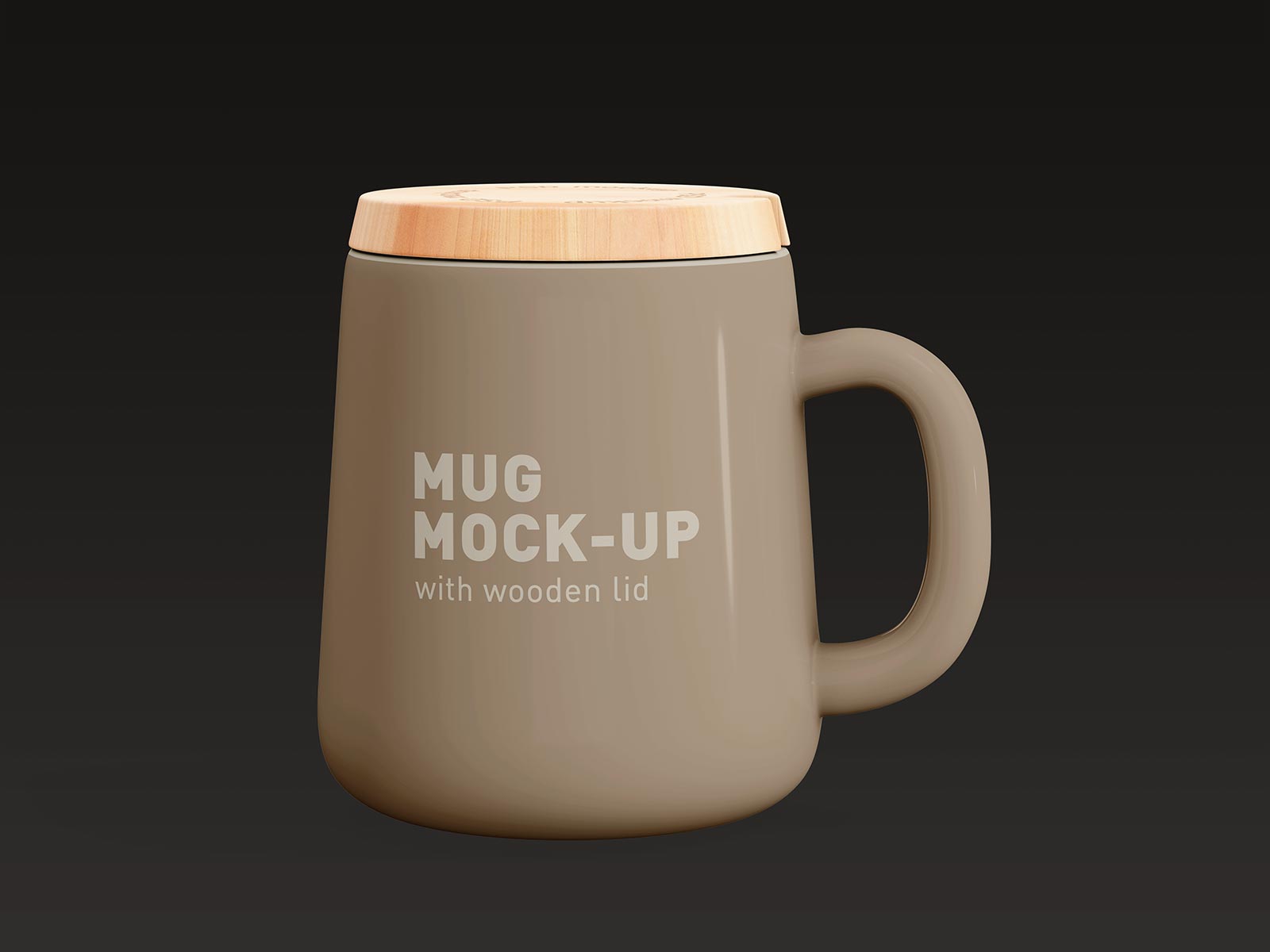 Free Wooden Lid Mug Mockup PSD Set