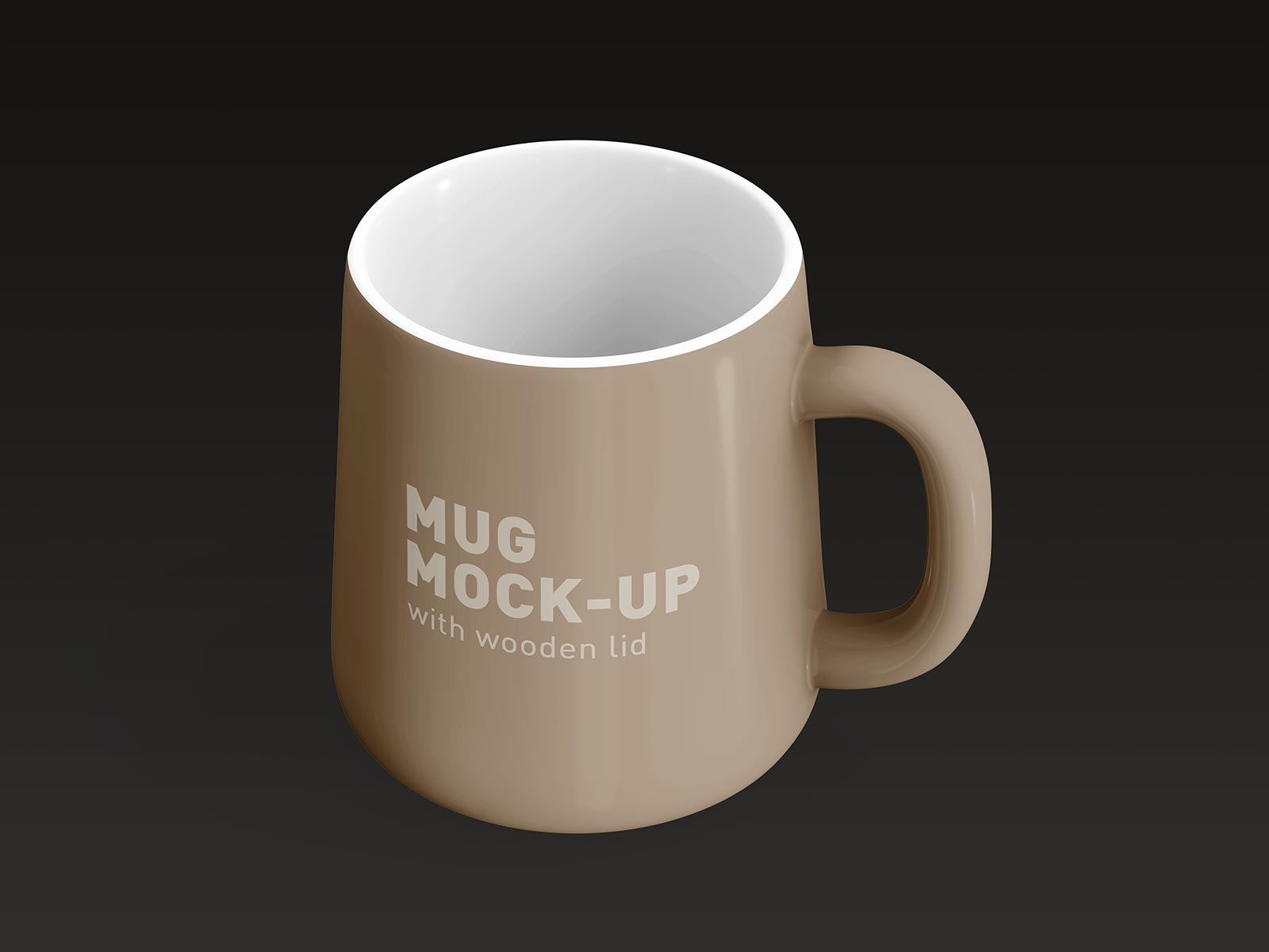 Free Wooden Lid Mug Mockup PSD Set