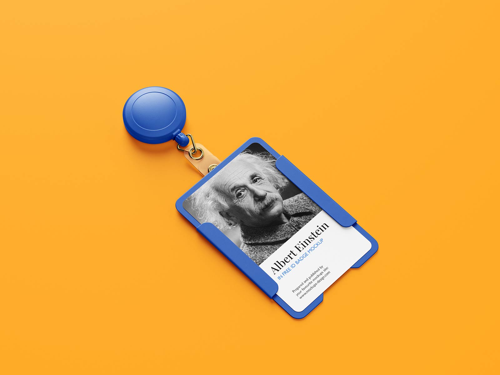 Free Vertical ID Card Badge Holder Mockup PSD Set