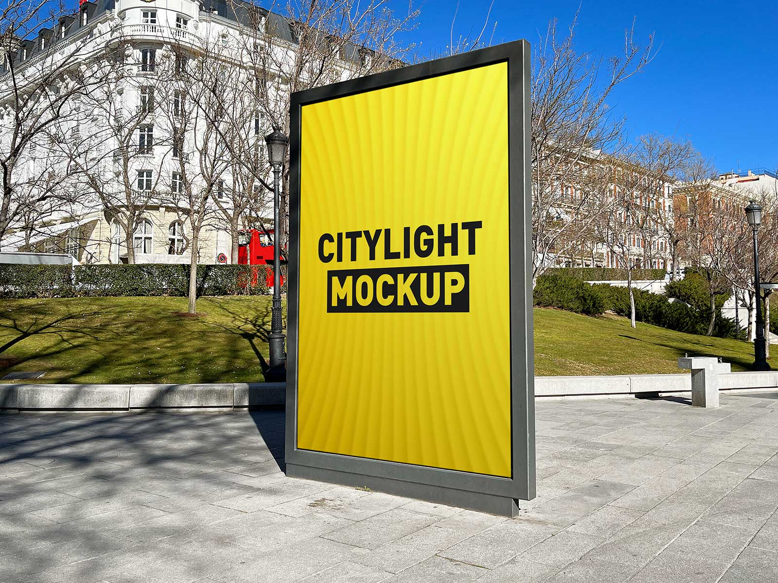 Free City Light Outdoor Advertisement Mockup PSD Set