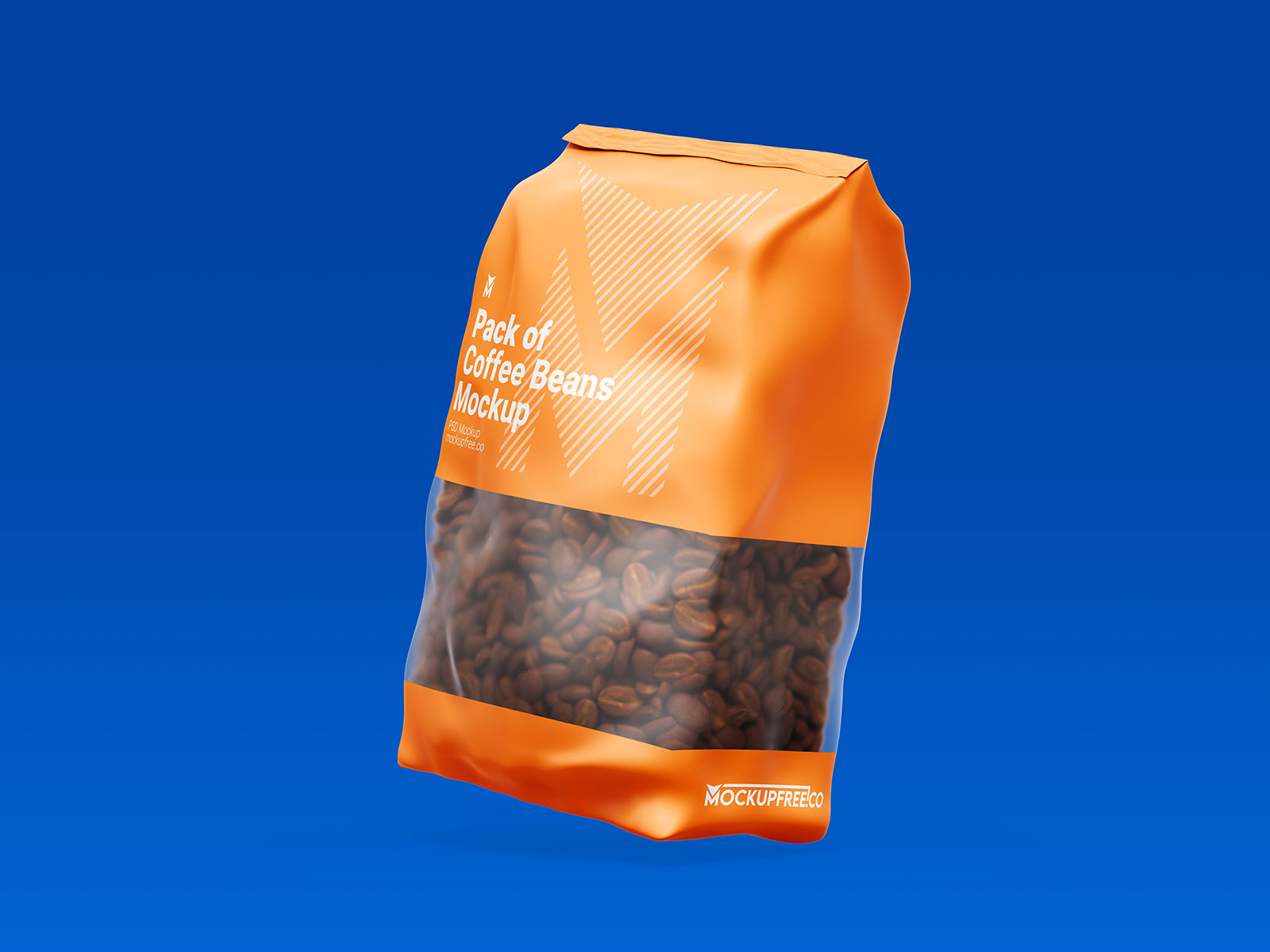 Free Roasted Whole Coffee Beans Pack Mockup PSD Set
