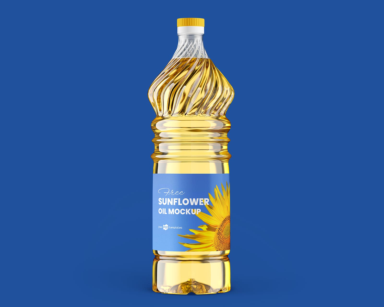 Free Sunflower Cooking Oil Bottle Mockup PSD Set