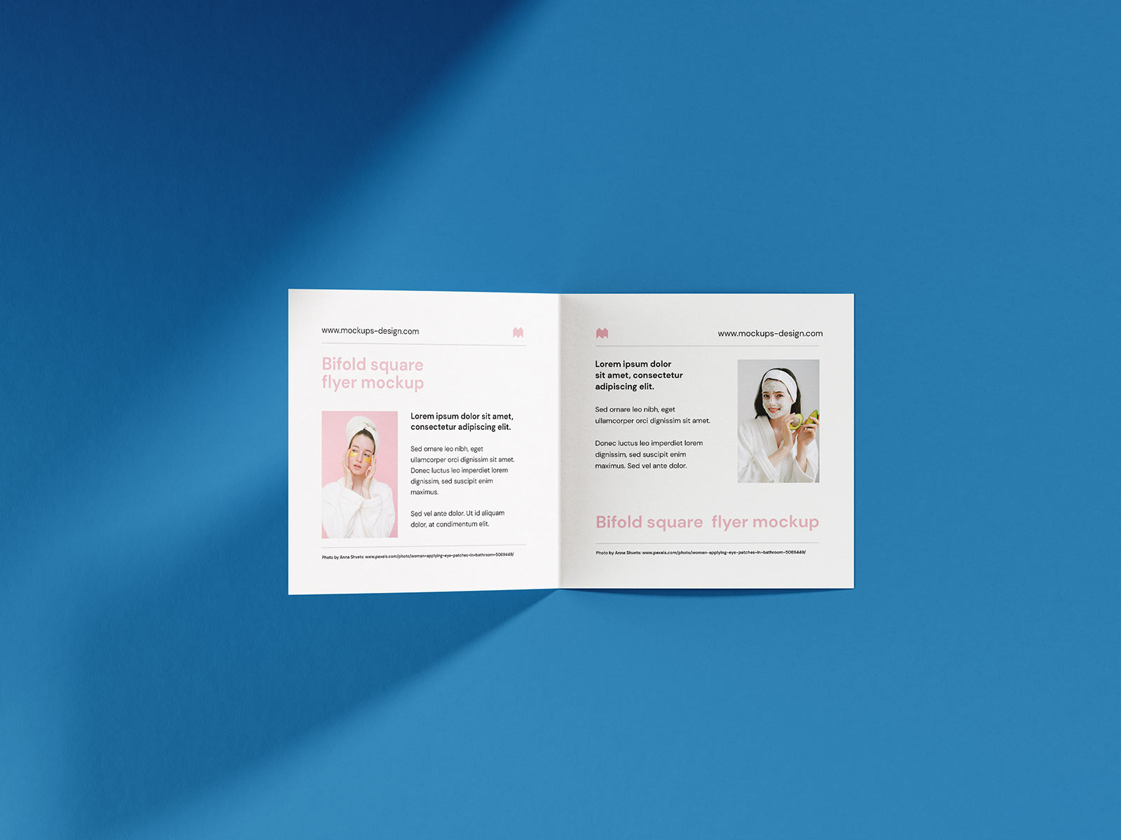 Free Square Bi-Fold Brochure Mockup Set