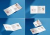 Free Square Bi-Fold Brochure Mockup Set